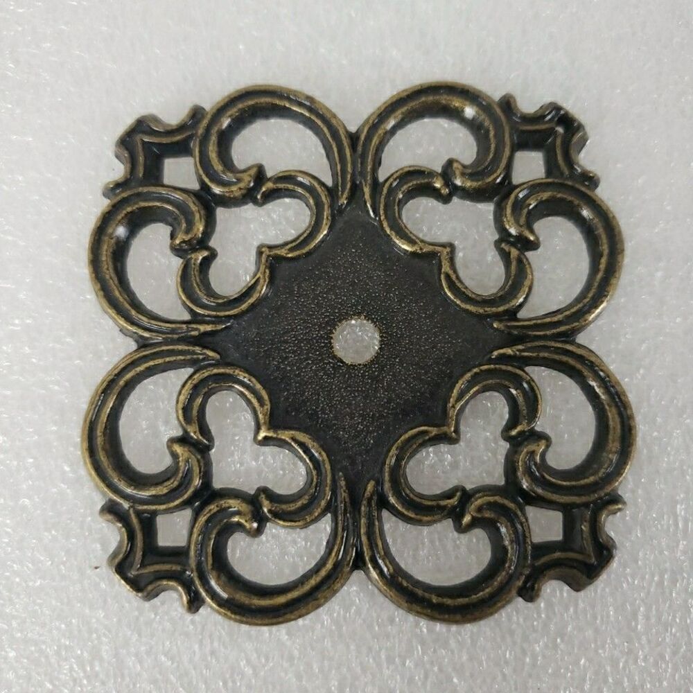 Vintage Ajax Ornate Backplate Copper Color Back Plate Furniture Cut Out 2.5"
